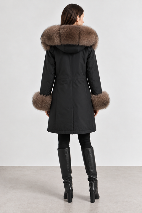 Parka forrada de piel de zorro