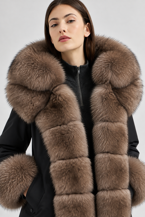 Parka forrada de piel de zorro