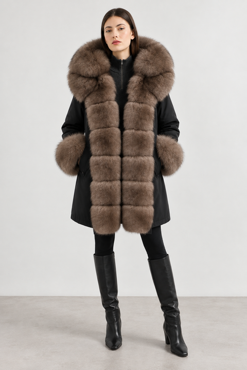 Parka forrada de piel de zorro