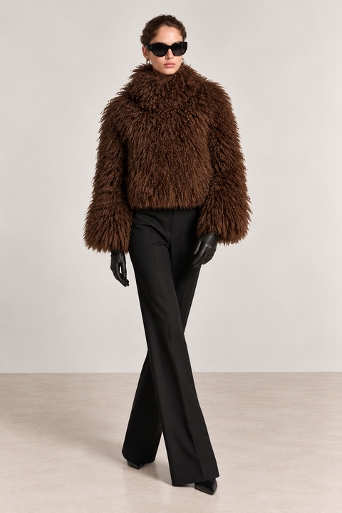 Manteau court en fourrure mongole