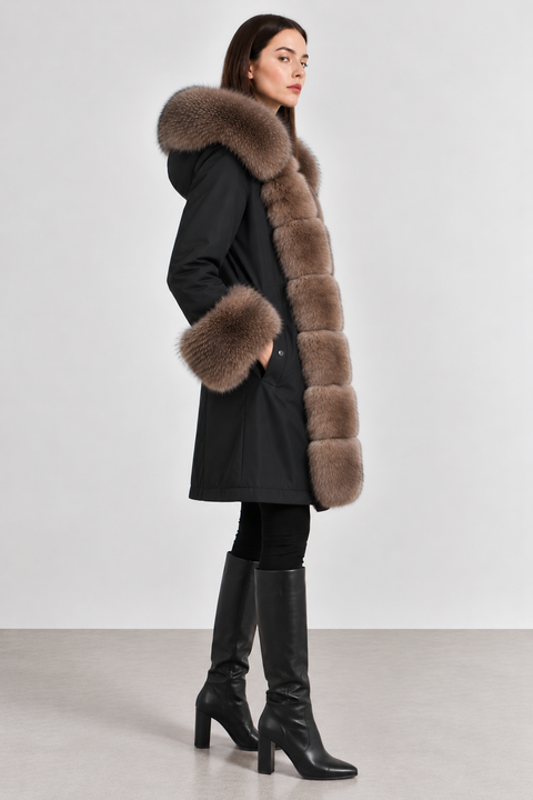Parka forrada de piel de zorro