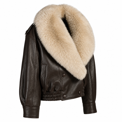 Leather Jacket with Fur