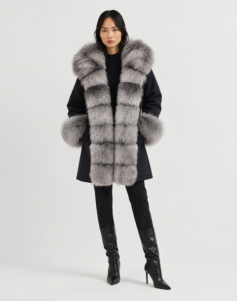 Parka forrada de piel de zorro