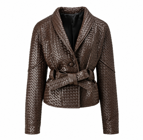 Woven Leather Jacket