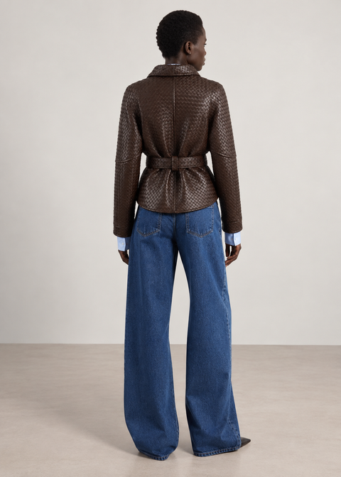Woven Leather Jacket
