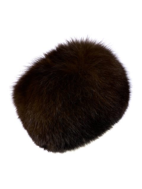 Dark Brown Fox Fur Hat