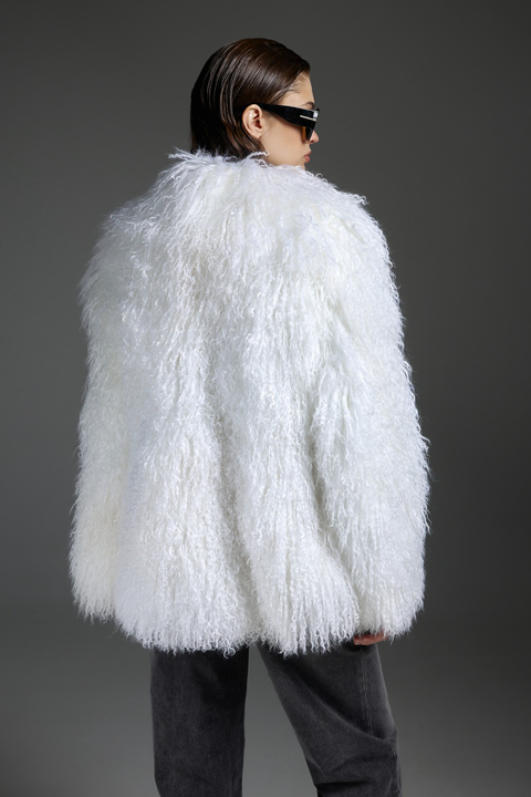 Oversized White Mongolian Coat